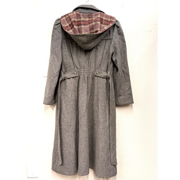 1980s JCPenney Grey Wool Hooded Coat - Picture 2 of 9